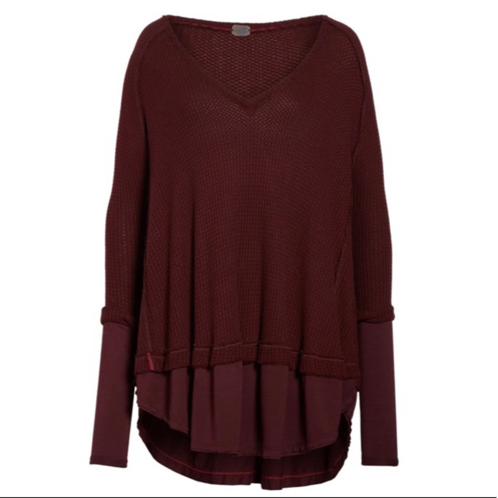 Free People Laguna Thermal Top Wine Size XS